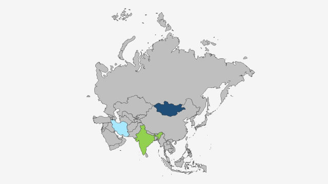 نقشه کشورهای قاره آسیا