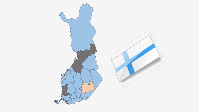 نقشه کشور فنلاند
