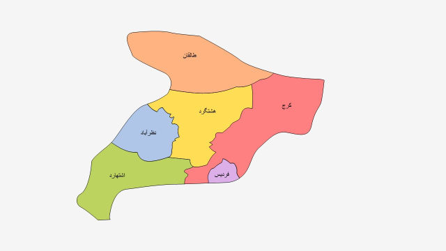 نقشه شهرهای استان البرز