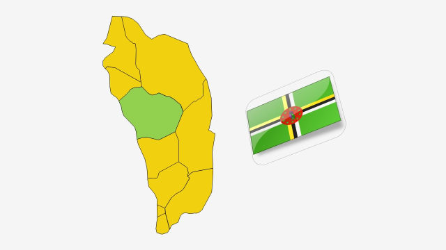 نقشه و پرچم کشور دومینیک