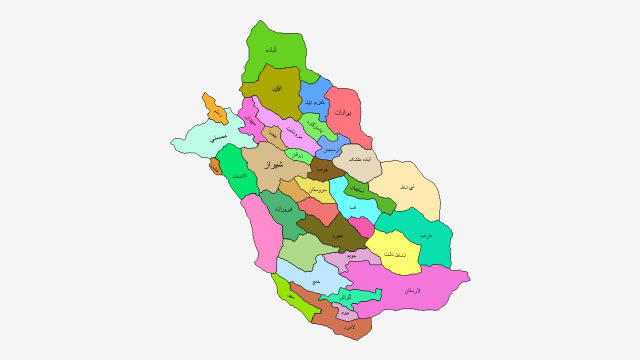 نقشه شهرهای استان فارس
