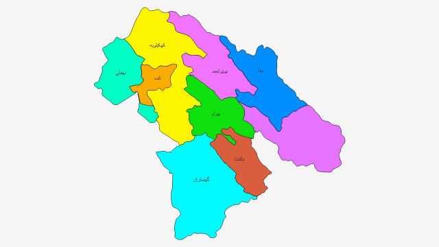 نقشه شهرهای استان کهکیلویه و بویراحمد