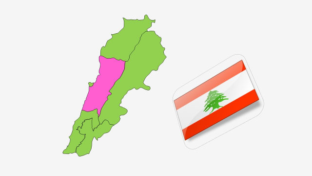نقشه و پرچم کشور لبنان