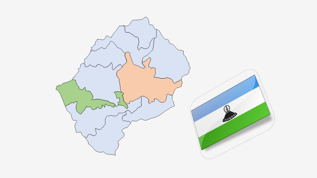 نقشه و پرچم کشور لسوتو
