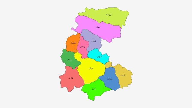 نقشه شهرهای استان مرکزی