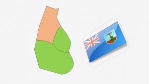 نقشه و پرچم جزیره مونتسرات