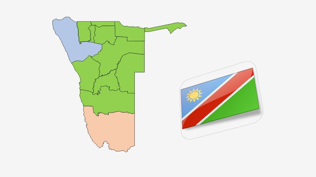 نقشه و پرچم کشور نامیبیا