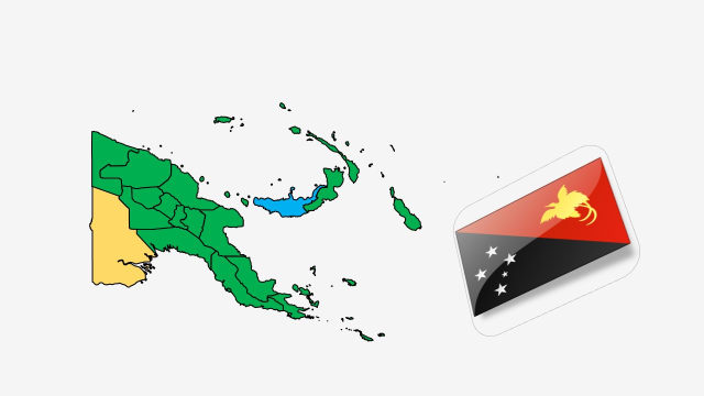 نقشه و پرچم کشور پاپوا گینه نو