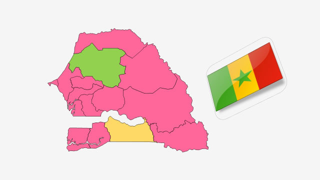 نقشه و پرچم کشور سنگال