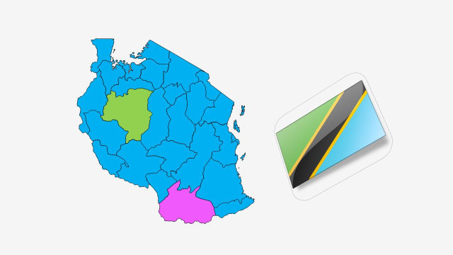 نقشه و پرچم کشور تانزانیا