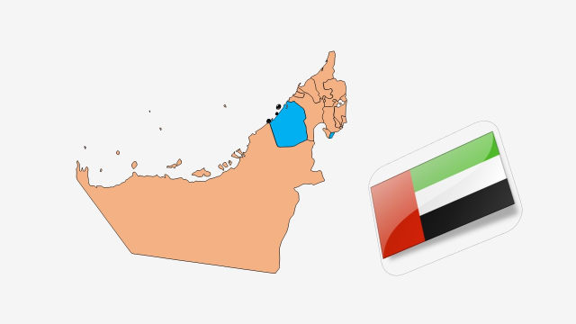 نقشه و پرچم کشور امارات متحده عربی