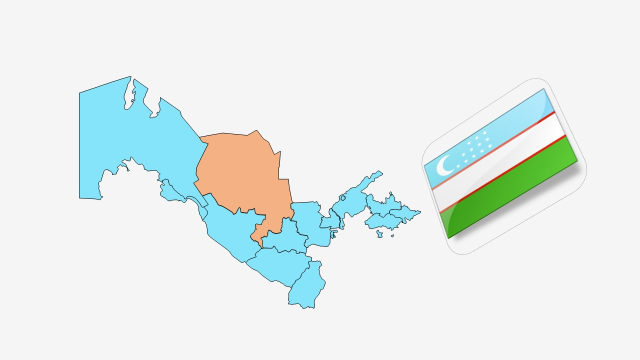 نقشه و پرچم کشور ازبکستان
