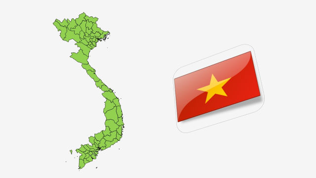 نقشه و پرچم کشور ویتنام