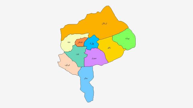نقشه شهرهای استان یزد