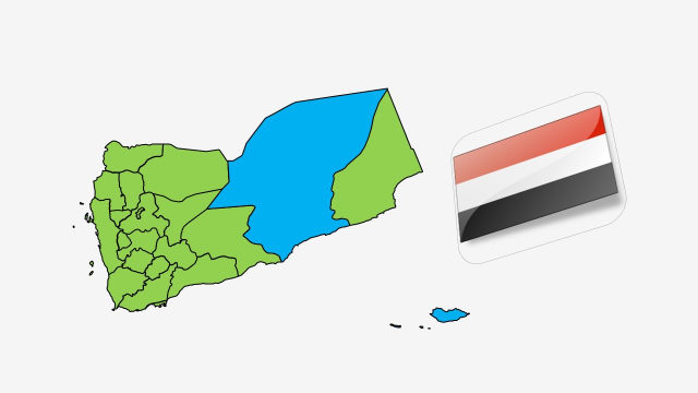 نقشه و پرچم کشور یمن