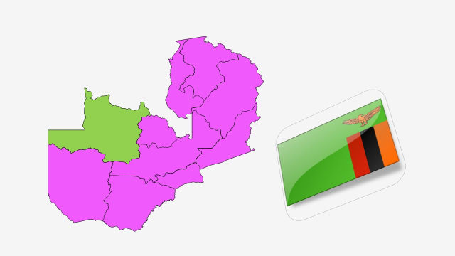 نقشه و پرچم کشور زامبیا