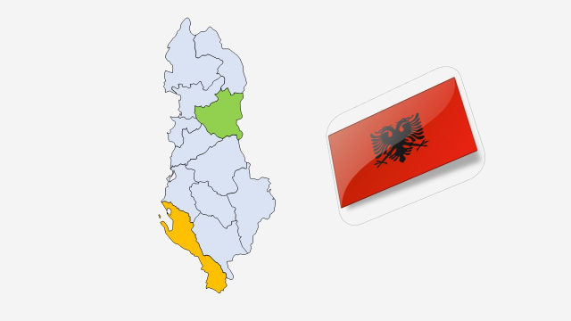 نقشه کشور آلبانی